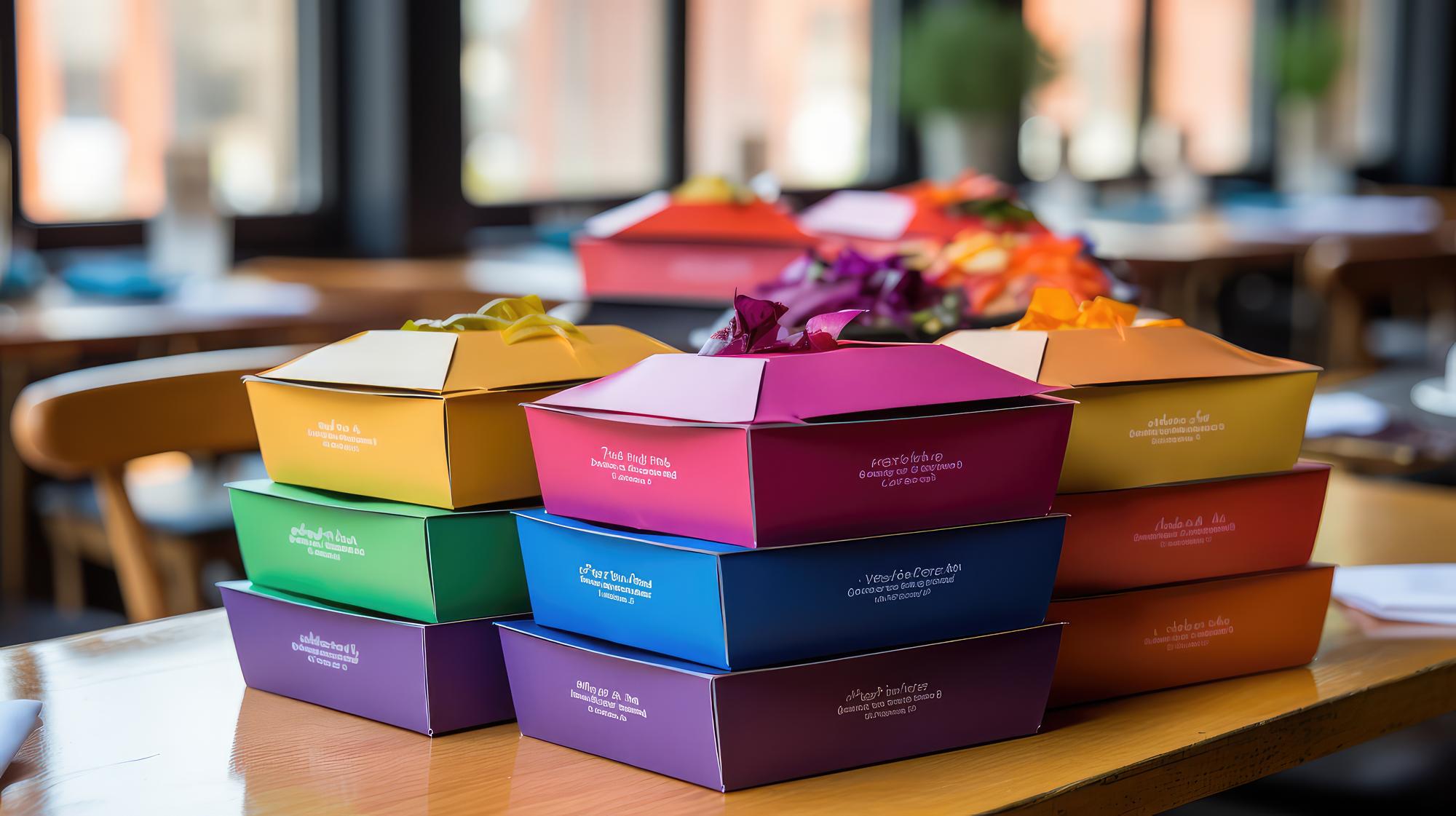 Stack of branded meal kit boxes